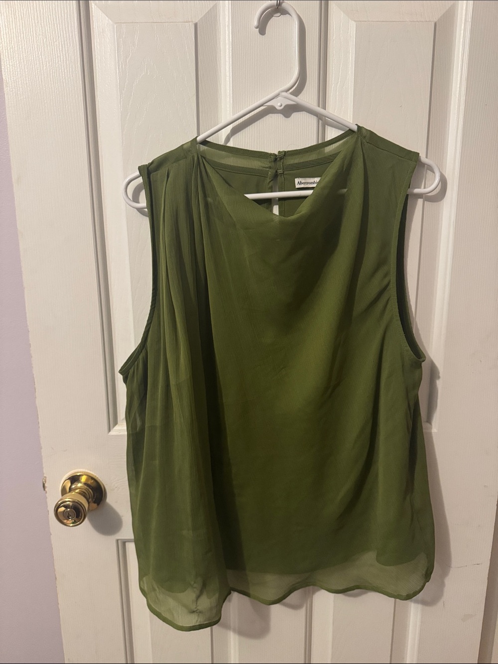 Abercrombie & Fitch Olive Green Sleeveless Chiffon Camisole